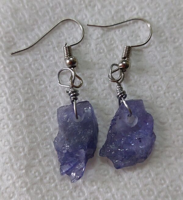 Raw Tanzanite Earrings